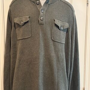 Men’s Banana Republic Green/Gray Button-Up Sweater XL